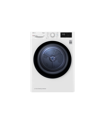 Сушилка LG, RH80V3AV6N, Energy efficiency class D, Front loading, 8 kg, LED, Depth 69 cm, Wi-Fi, White