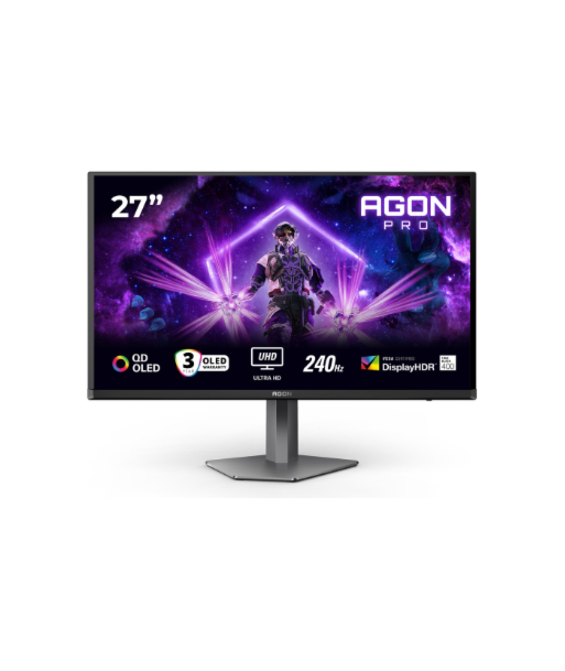 AOC, AG276UZD, 27", QD-OLED, UHD, 16:9, 240 Hz, 0.03 ms, 3840 x 2160 pixels, HDMI ports quantity 2, Black