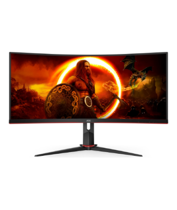 Mängumonitor AOC, CU34G2XP/BK, 34", VA, 21:9, 180 Hz, 1 ms, 3440 x 1440 pixels, HDMI ports quantity 2, Black