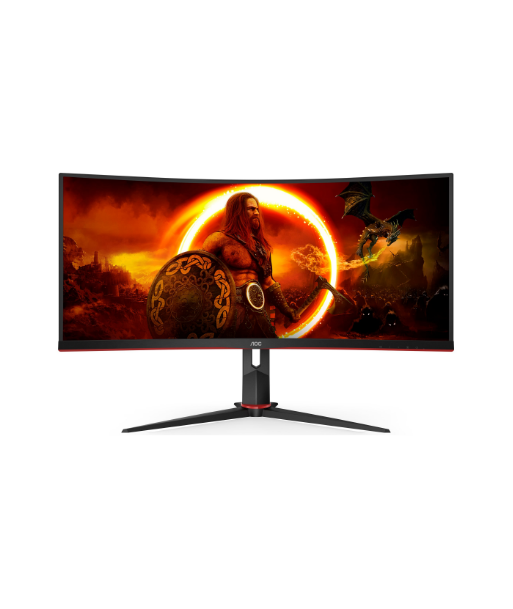 AOC, Gaming Monitor, CU34G2XP/BK, 34", VA, 21:9, 180 Hz, 1 ms, 3440 x 1440 pixels, HDMI ports quantity 2, Black