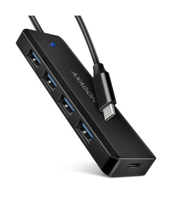 AXAGON USB-C 5Gbps 4-Port Travel Hub Black