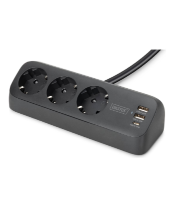 Digitus 3-way office socket strip with 2x USB-A and 1x USB-C connections | DA-70625
