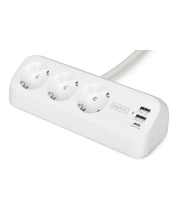 Digitus DA-70626 Сетевой Удлинитель на 3 Розетки с USB-A и USB-C