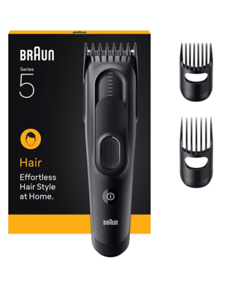 Braun Hair Clipper, HC5530 Series 5, Cordless, Number of length steps 17, Black