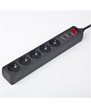 Surge Protector SPG5-C-10/ 3 m/ 5 Sockets/ Black