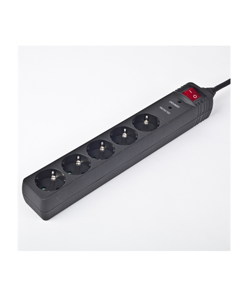 Surge Protector SPG5-C-10/ 3 m/ 5 Sockets/ Black