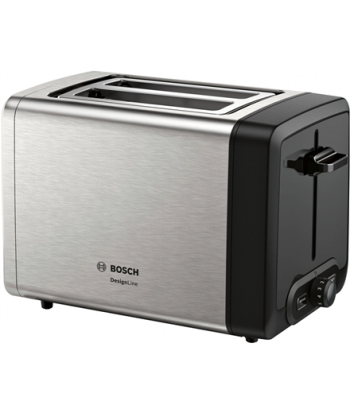 Bosch, DesignLine Toaster, TAT4P420, Power 970 W, Number of slots 2, Housing material Stainless Steel, Stainless steel/Black