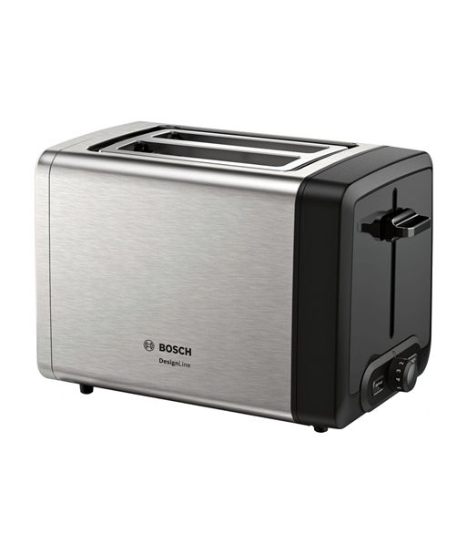 Bosch, DesignLine Toaster, TAT4P420, Power 970 W, Number of slots 2, Housing material Stainless Steel, Stainless steel/Black