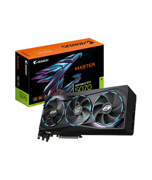 Gigabyte AORUS GeForce RTX 5070 MASTER 12G, NVIDIA, 12 GB, GeForce RTX 5070, HDMI ports quantity 1, PCI-E 5.0