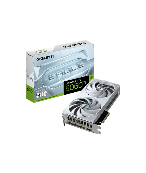Gigabyte GeForce RTX 5060 Ti EAGLE OC ICE 8G, NVIDIA, 8 GB, GeForce RTX 5060 Ti, GDDR7, HDMI ports quantity 1, PCI-E 5.0