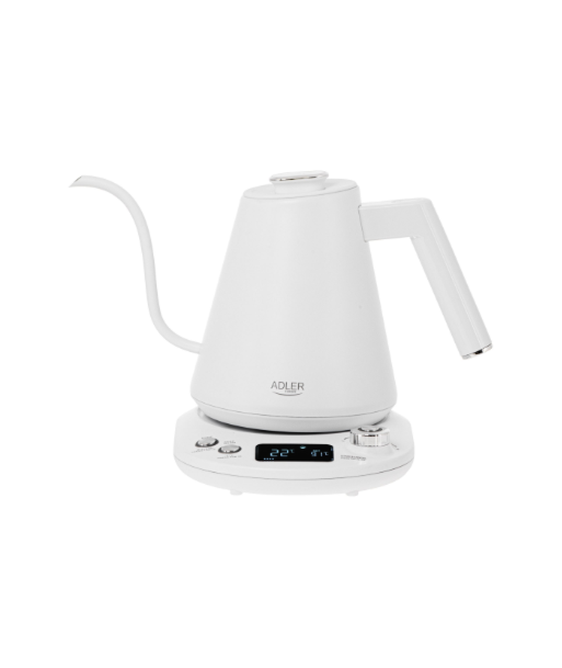 Чайник Adler, AD 1349w, Electric, 1100 W, 1 L, Stainless Steel, 360° rotational base, White