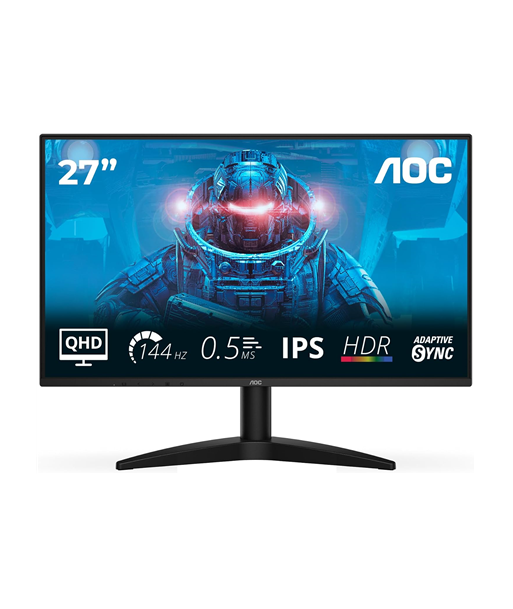 AOC, Q27B36X, 27", IPS, QHD, 16:9, 144 Hz, 4 ms, 2560 x 1440 pixels, 300 cd/m², HDMI ports quantity 1, Black