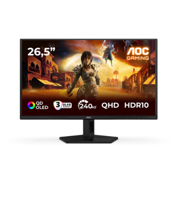 AOC Q27G41ZDF, 27", QD-OLED, QHD, 16:9, 240 Hz, 0.03 ms, 2560 x 1440 pixels, 400 cd/m², HDMI ports quantity 1, Black