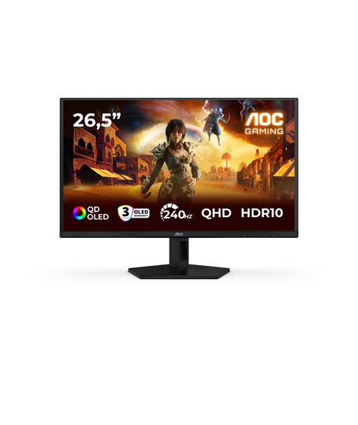 AOC Q27G41ZDF, 27", QD-OLED, QHD, 16:9, 240 Hz, 0.03 ms, 2560 x 1440 pixels, 400 cd/m², HDMI ports quantity 1, Black