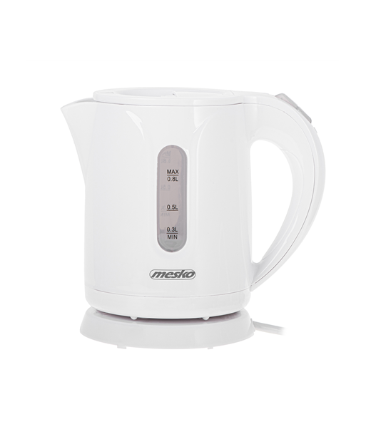 Mesko Kettle, MS 1376, Electric, 850 W, 0.8 L, Plastic, 360° rotational base, White
