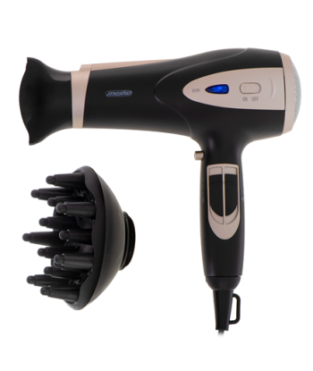 Föön Mesko, MS 2287, 2200 W, Number of temperature settings 3, Diffuser nozzle, Black/Champagne