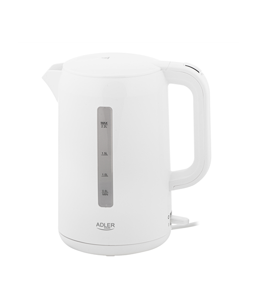 Veekeetja Adler, AD 1386, Electric, 1850 W, 2.2 L, Plastic, 360° rotational base, White