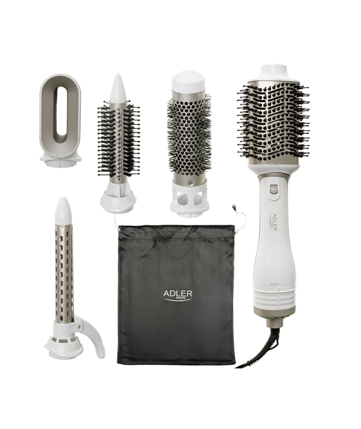 Adler 5-in-1 Curling Iron-Dryer, AD 2027, Number of heating levels 2, 1200 W, White/Champagne