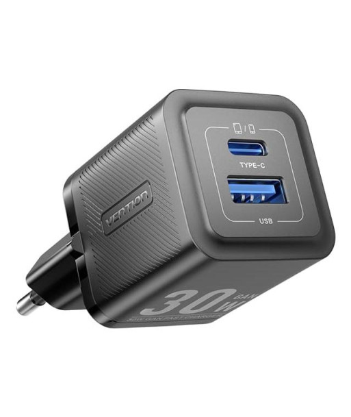 MOBILE CHARGER WALL 30W USB-C/2P BLACK FEQB0-EU VENTION