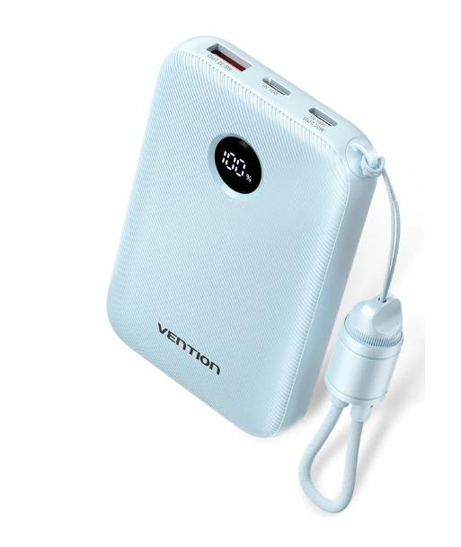 Внешний аккумулятор USB 10000MAH 22.5W/BLUE FKAL0-C VENTION