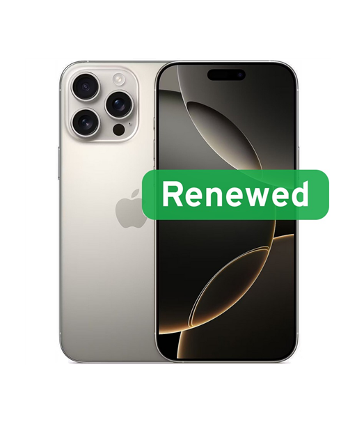 Grade C, Apple iPhone 16 Pro, 6.3" OLED, 5G, 256GB, Natural Titanium, iOS, Apple Renew
