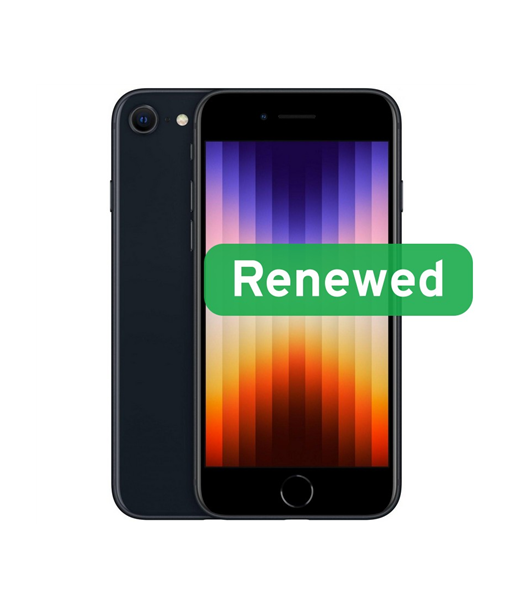 Grade C, Apple iPhone SE (2022), 4.7" Retina IPS, 5G, 64GB, Midnight, iOS, Apple Renew
