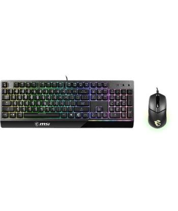 Klaviatuur MSI, Vigor GK30 COMBO, and Mouse Set, Wired, RGB LED light, US