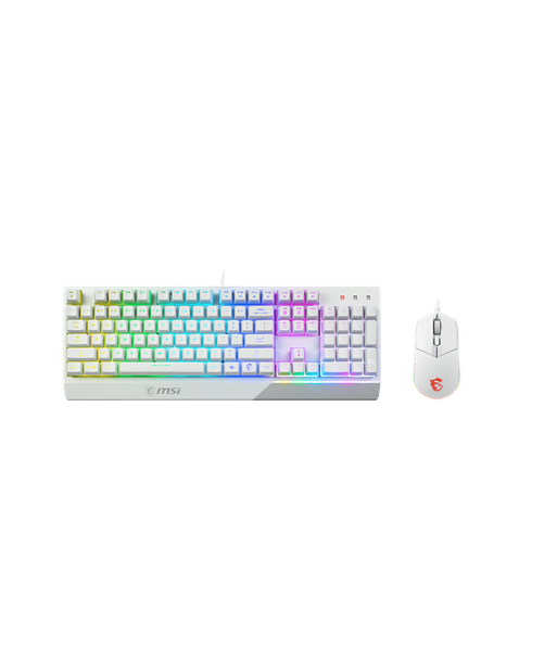 MSI, Vigor GK30 COMBO WHITE, Keyboard and Mouse Set, Wired, Mouse included, US, White