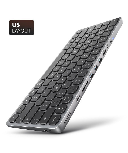 KEYBOARD + I/O HUB 9IN1/0.6M HMC-KB-US AXAGON
