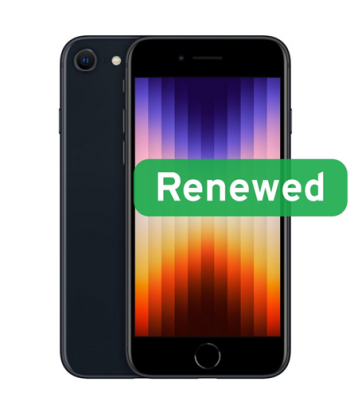 Grade B, Apple iPhone SE (2022), 4.7" Retina IPS, 5G, 64GB, Midnight, iOS, Apple Renew