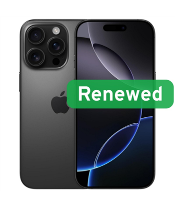 Grade C, Apple iPhone 16 Pro, 6.3" Super Retina XDR OLED, 5G, 128GB, Black, iOS, Apple Renew