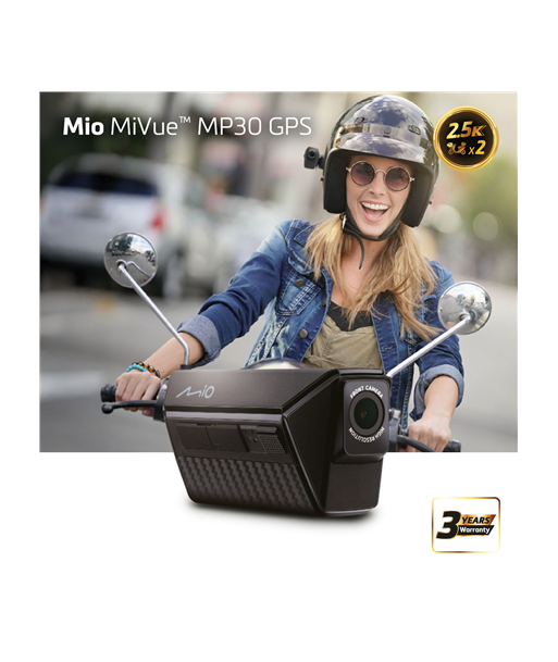 Mio | MiVue MP30 Dual 2.5K Rider Dash Cam | GPS (satellite)