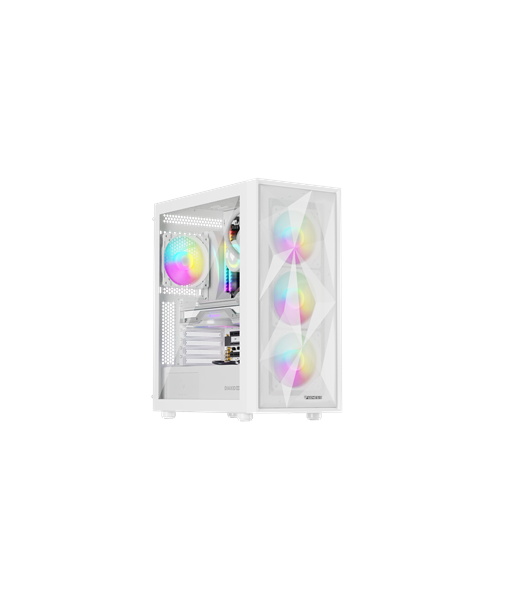 Genesis Gaming PC Case, Diaxid 605 ARGB, White, Midi Tower, Power supply included No