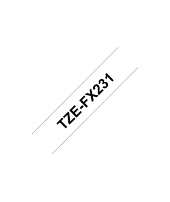 Brother, TZe-FX231 Flexible ID Laminated Tape, Black on White, TZe, 8 m, 1.2 cm