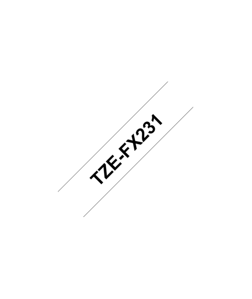 Kleepkirjalint Brother, TZe-FX231 Flexible ID, Black on White, TZe, 8 m, 1.2 cm