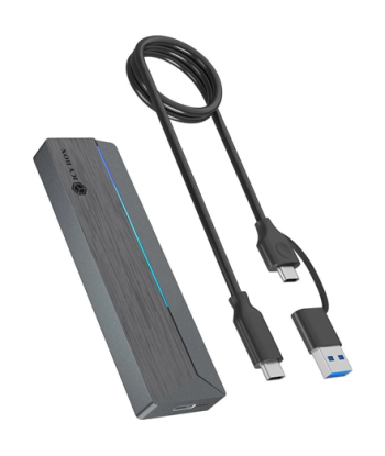 Icy Box M.2 SATA/NVMe SSD Enclosure with USB 3.2 Gen 2 Type-C and RGB light