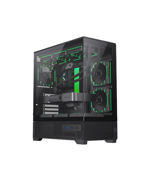 Gamemax Case, VISTA 2 AB, Black, Midi Tower, Power supply included No