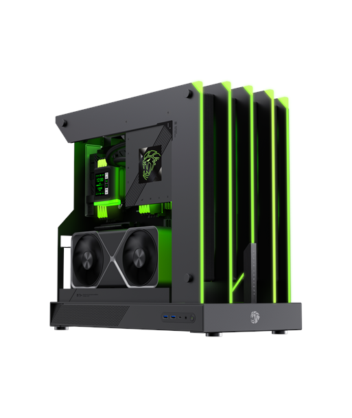 Gamemax Case, BLADE CONCEPT, Black, ATX, Power supply included No