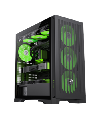 Gamemax Case, LEADER 2 BK, Black, E-ATX, Power supply included No
