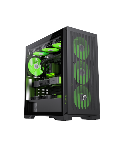 Gamemax Case, LEADER 2 BK, Black, E-ATX, Power supply included No