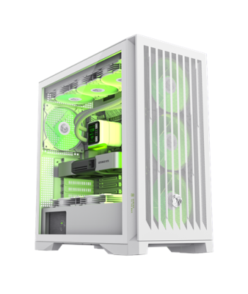 Gamemax Case, LEADER 2 WH, White, E-ATX, Power supply included No