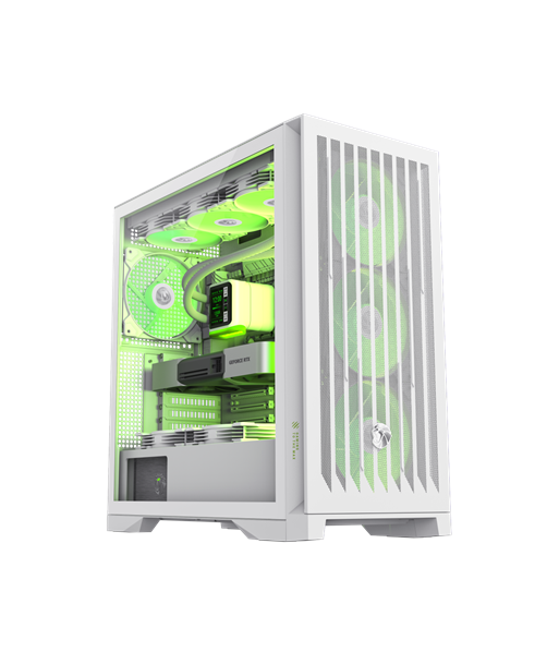 Gamemax Case, LEADER 2 WH, White, E-ATX, Power supply included No