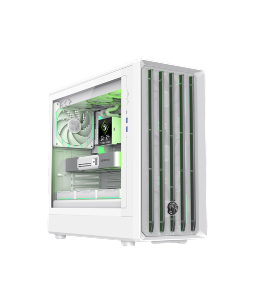 Gamemax Case, CLAW 460 WH, White, Mid-Tower, Power supply included No