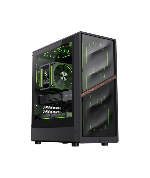Gamemax Case, AERIS 330 MB, Black, Mini Tower, Power supply included No