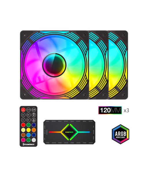 Gamemax, Case fan, KF300 BK, Black