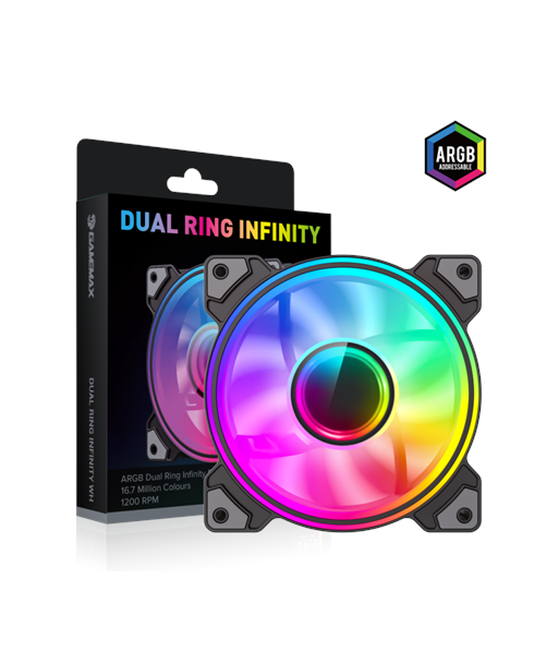 Gamemax, Case fan, DUAL RING INFINITY, Black