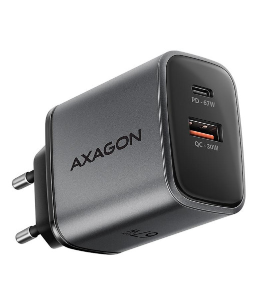 Axagon ACU-PQ67 67W GaN Kahe Pordiga USB Seinlaadija