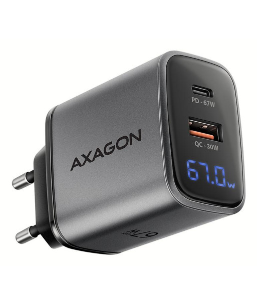 Axagon ACU-PQ67D 67W GaN Dual-Port USB Wall Charger