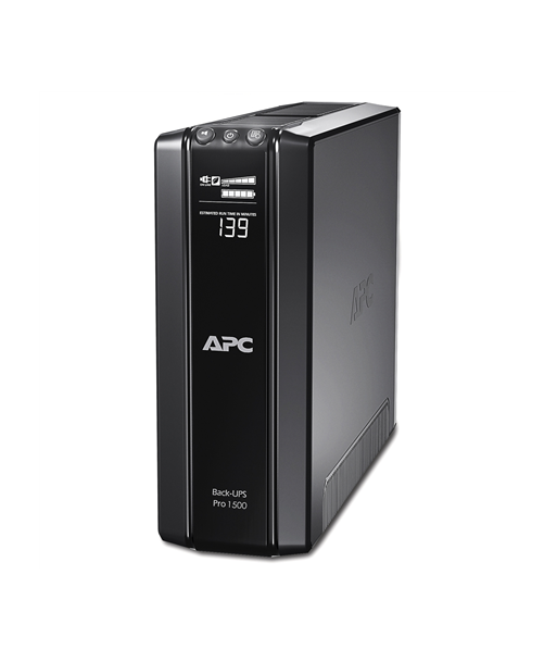 Schneider Electric APC Back-UPS Pro, Tower, 10x IEC C13 outlets, AVR, LCD, user-replaceable battery, BR1500GI, 1500 VA, 865 W