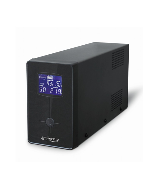 EnerGenie UPS with USB and LCD display, Black, EG-UPS-034, 1500 VA, 900 W